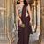 Brown embellished saree