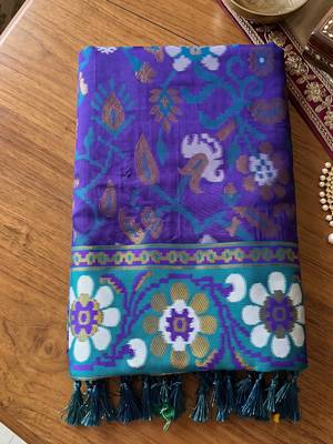 royal blue & teal blue pochampally soft saree for women | festive traditional wear 4