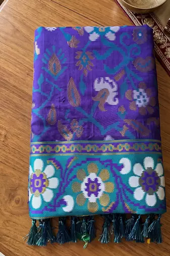 royal blue & teal blue pochampally soft saree for women | festive traditional wear