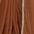Brown saree with embellished mirror work border & unstitched blouse