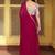 Pink womens pink poly georgette embellished saree with unstitched blouse