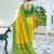 yellow & green pochampally soft saree for women | festive haldi party traditional wear
