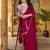Pink womens pink poly georgette embellished saree with unstitched blouse