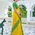 yellow & green pochampally soft saree for women | festive haldi party traditional wear