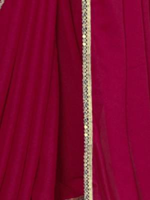 Pink womens pink poly georgette embellished saree with unstitched blouse 5