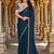 Blue embellished mirror work saree