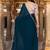 Blue embellished mirror work saree