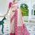off white & rani pink pochampally soft saree for women | festive traditional party wear