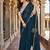 Blue embellished mirror work saree
