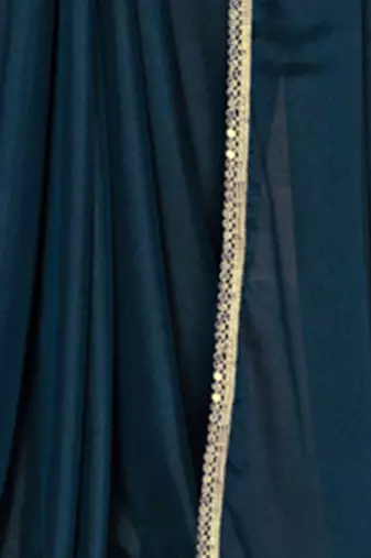Blue embellished mirror work saree