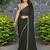 Black mirror work border saree with unstitched blouse piece