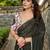 Black mirror work border saree with unstitched blouse piece