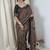 Black black mul cotton ajrakh print mirror work matching blouse piece & saree