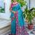 teal blue & rani pink pochampally soft saree for women | festive traditional party wear