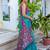 teal blue & rani pink pochampally soft saree for women | festive traditional party wear