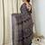 Navy blue navy blue mul cotton ajrakh print mirror work matching blouse piece & sarees