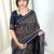 Navy blue navy blue mul cotton ajrakh print mirror work matching blouse piece & sarees
