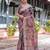 Purple ethnic motifs printed zari  linen saree