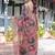 Purple ethnic motifs printed zari  linen saree