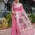 Peach ethnic motifs zari  linen saree