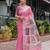 Peach ethnic motifs zari  linen saree