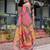 Pink pink floral printed zari  linen saree