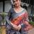 Grey ethnic motifs zari  linen saree