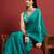 Turquoise mirror work  chiffon saree
