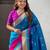Blue woven design zari silk blend paithani saree