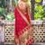 red banarasi silk blend saree for women | festive & wedding traditional party ethnic wear