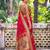 red banarasi silk blend saree for women | festive & wedding traditional party ethnic wear