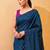 teal blue cotton blend saree for women | festive traditional & party wear ethnic saree