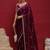 Purple embellished zari satin saree with blouse