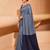 blue grey cotton blend saree for women | festive traditional & party wear ethnic saree