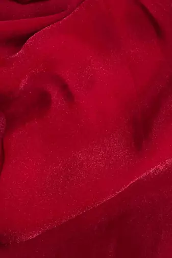 Red poly georgette saree
