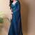 Teal fandy satin silk party wear saree