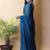 Teal fandy satin silk party wear saree