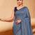 blue grey cotton blend saree for women | festive traditional & party wear ethnic saree