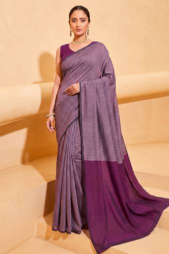 lavender cotton blend saree for women | festive traditional & party wear ethnic saree