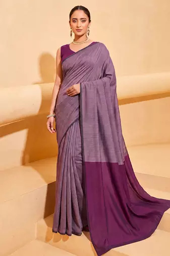 lavender cotton blend saree for women | festive traditional & party wear ethnic saree