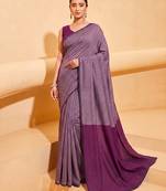 lavender cotton blend saree for women | festive traditional & party wear ethnic saree