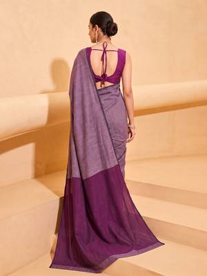 lavender cotton blend saree for women | festive traditional & party wear ethnic saree 2