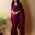 Maroon satin saree