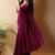 Maroon satin saree