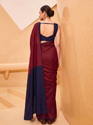 maroon cotton blend saree for women | festive traditional & party wear ethnic saree 2