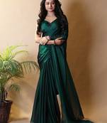 Green poly georgette saree