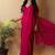 Pink fandy satin silk party wear saree