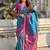 Blue woven design zari silk blend patola saree