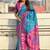 Blue woven design zari silk blend patola saree
