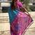 Blue woven design zari silk blend patola saree